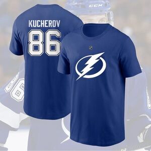 Tampa Bay Lightning Kucherov 86 T Shirt Fanatics Graphic Used Shirt Royal Cotton